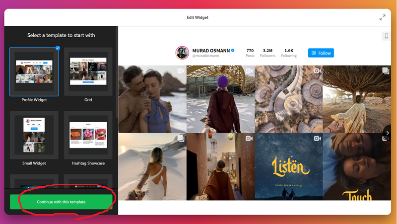 Instagram Feedをお試しで作ることができる